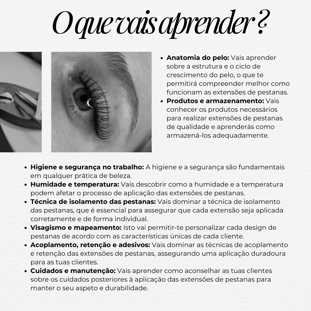 Lash 101 | Formação para iniciantes