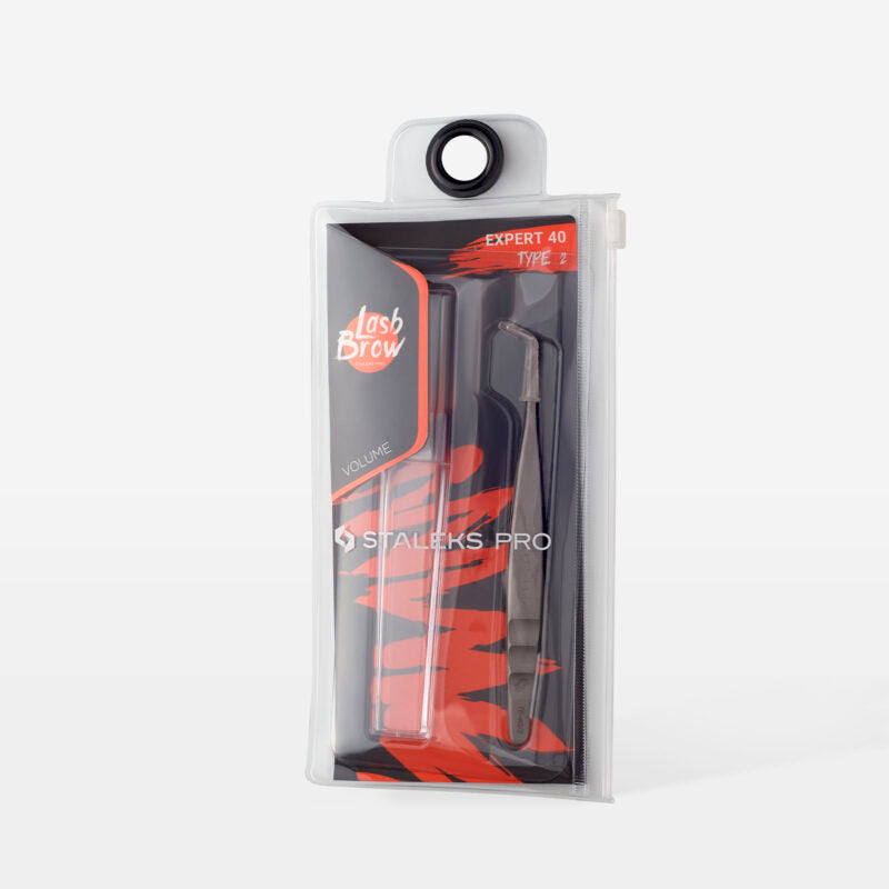 Pinzas para pestañas curvas profesionales EXPERT 40 TYPE 2 (forma de L, 70')