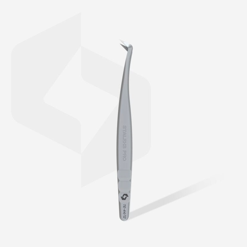 Pinça profissional para pestanas nano-entalhadas EXPERT 44 TIPO 12 (em forma de L, 65′)