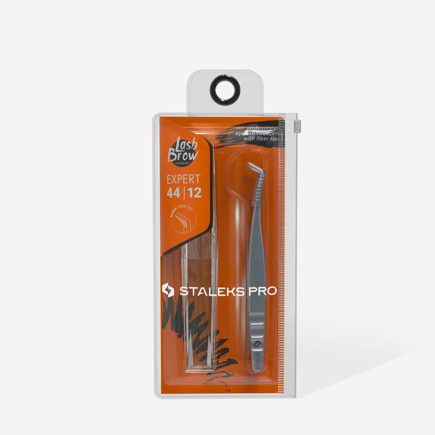 Pinça profissional para pestanas nano-entalhadas EXPERT 44 TIPO 12 (em forma de L, 65′)