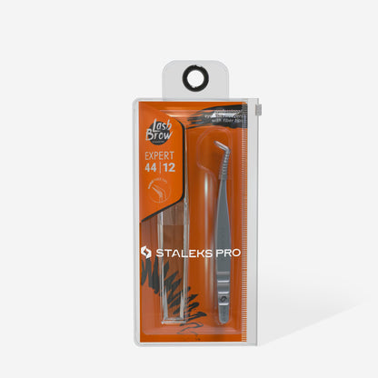 Pinça profissional para pestanas nano-entalhadas EXPERT 44 TIPO 12 (em forma de L, 65′)