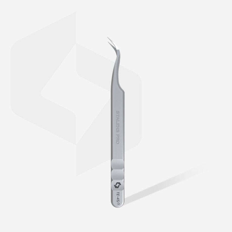 Pinça de pestanas profissional nano-entalhada EXPERT 45 TIPO 1 (curva)
